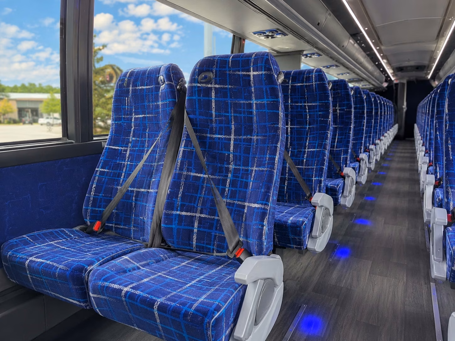 56 passenger charter bus inside